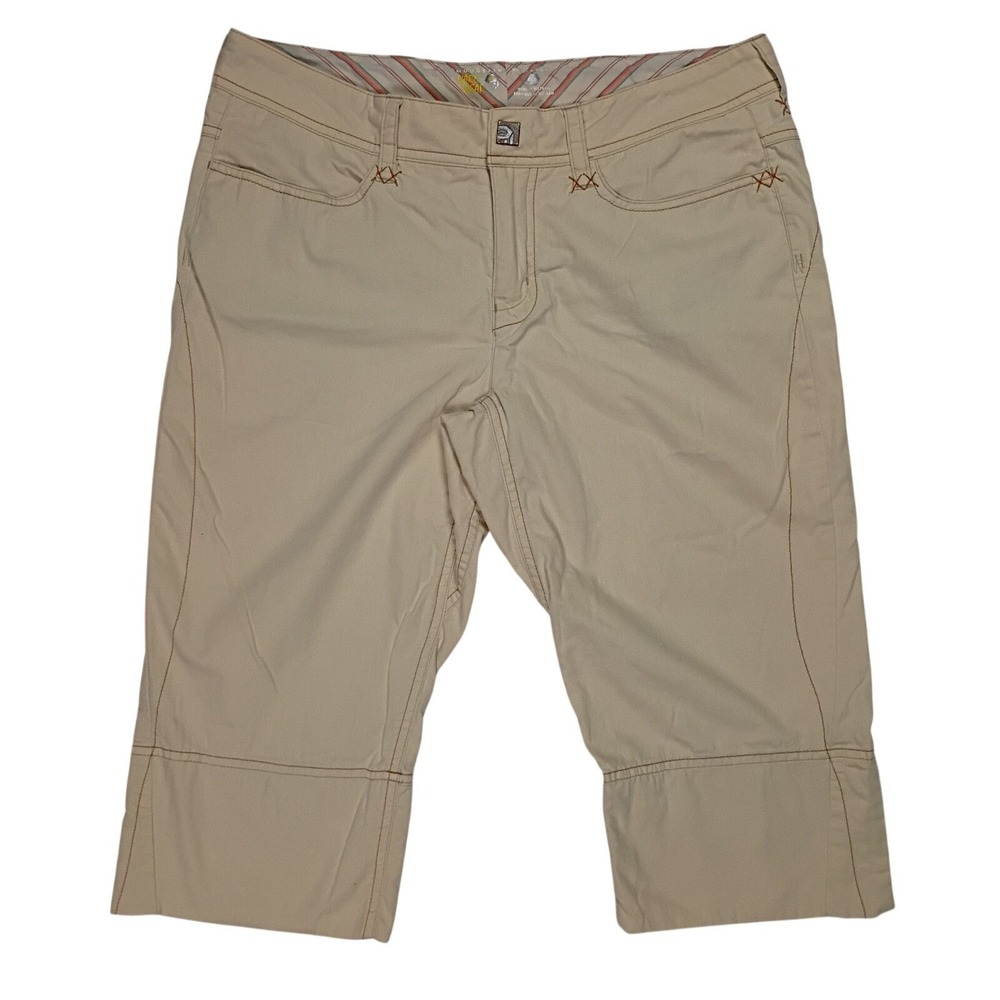 Mountain Hardwear Women's 10 Outdoor Stretch Capri Pants Hiking Casual Tan Khaki